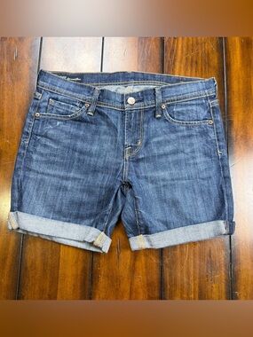 Citizens Of Humanity Dark Blue Rolled Cuff Denim Shorts